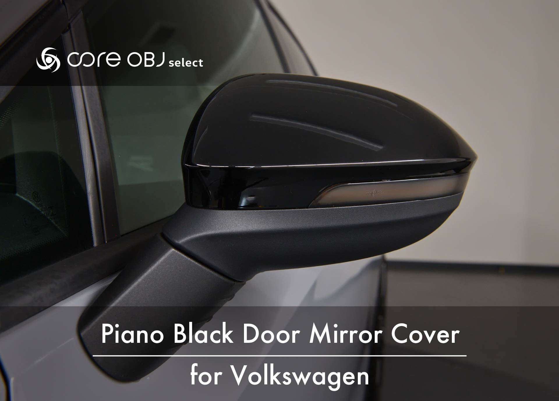 Piano Black Door Mirror Cover for Volkswagen / core obj select